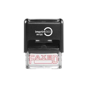 Imprint 360 AS-IMP1030 - FAXED w/Signature Box, Heavy Duty Commerical Quality Self-Inking Rubber Stamp, Red Ink, 9/16" x 1-1/2" Impression Size, Laser Engraved for Clean, Precise Imprints