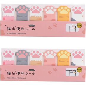 240Pcs Cartoon Animal Notes Cat Paw Memo Self-Adhesive Tabs Notes Page Markers Flags Index for Cat Lovers, Cute Office Supplies, Kawaii School Supplies