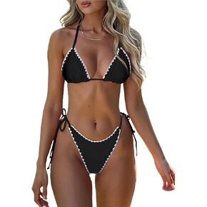 Women's Halter String Triangle Bikini Set Tie Side Thong Two Piece Swimsuit Bathing Suit in Kuwait