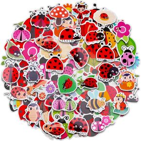 100 Pack Ladybug Stickers, Lady Bug Party Favors, Birthday Decorations