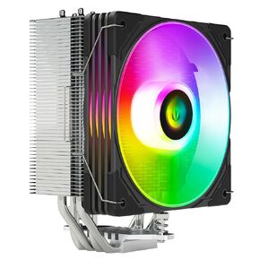 Air CPU Cooler ARGB Cooling Fan 6 Copper Heat Pipes CPU Radiator with FDB Bearing 120mm Fan PWM 2000PRM 76CFM Addressable RGB Lighting Sync for AMD AM4/AM5 Intel LGA 1700/1150/1551/1155/1200 (Black)