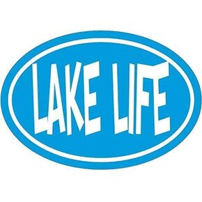 Lake Life Decal - Light Blue Lake Life Vinyl Sticker - Lake Life Bumper Sticker - Lake Decal - Lake Sticker Home Gift - Made in The USA Size: 4.7 x 3.3 inch