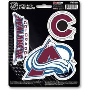 Fanmats NHL Colorado Avalanche Team Decal, 3-Pack, Burgundy, One Size