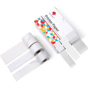 Phomemo White/Transparent/Semi-Transparent Adhesive Thermal Paper 15/25mm, Compatible With M02S/M02 PRO/M03AS/M04AS Mini Pocket Printer, Black Text, 8 Rolls, Suitable For Name Labels, Storage Label