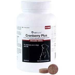 Vet One Cranberry Plus for Dogs & Cats - Urinary Tract & Bladder Support - 60 Chewable Tablets