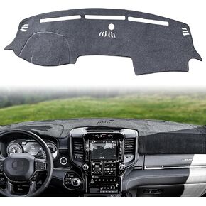 غطاء داش لسيارة دودج رام 1500 2500 3500 غطاء لوحة القيادة حصيرة مخصصة تناسب 2019-2023 دودج رام داش حصيرة حامي، رمادي in Kuwait