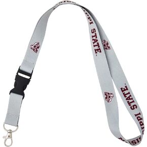 Desert Cactus Mississippi State University Lanyard Bulldogs MSU Hail State Car Keys ID Badge Holder Keychain Detachable Breakaway Snap Buckle (Gray)