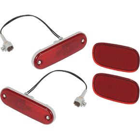 X AUTOHAUX Exterior Rear Bumper End Reflector Side Marker Signal Lamp Set Red Light for Toyota RAV4 1996-2004 81910-42010