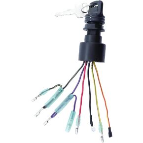 Ignition Switch with Key for Mercury Outboard Motor Control Box with 2 Keys 6 Wire Connectors 3 Position 6 Wire Connectors Replace 87-17009A2 87-17009A5