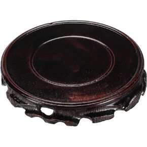 MECCANIXITY Wooden Stand Holders Displays Base 140mm Diameter Black for Vase Bonsai Stone