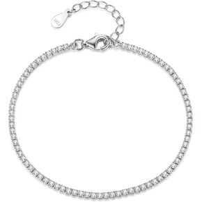Tennis Cubic Zirconia bracelets with multicolor and white,S925 Sterling Silver Jewelry Gifts for Women and Girls