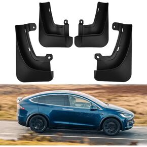 Mixsuper Mud Flap Compatible with 2023 Tesla Model X Accessories Splash Guards ABS Mudflap Molded Front and Rear Fender Cover