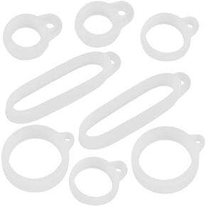 CRASPIRE 43Pcs Anti-Lost Lanyard Set with 40pcs 40mm Silicone Rubber Rings 3Pcs Adjustable Lanyards Strap Pendant Necklace Fixing Holder Soft Protective Replacement Pen Case Multipurpose Keychain