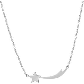 AeraVida Stylish Shooting Star Charm .925 Sterling Silver Chain Necklace in Kuwait