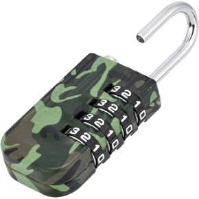 Locker Lock, 4 Digit Resettable Combination Gym Padlock, Mini Padlock, Wide Use for Bag, Small Box, Drawer, School (1, Log)