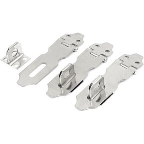 uxcell Cupboard 2-inch Stainless Steel Safety Padlock Door Latch Lock Hasp Staples 3pcs