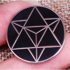 Merkaba Star Tetrahedron Power Symbol Protection Healing Meditation 1.1" Enamel Pin Badge by Pinstant