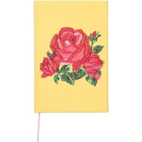 C.R. Gibson Dark Denim Floral Embroidered Hardcover Journal Notebook for Women, 5.75" W x 8.75" L, 192 Pages