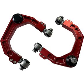 Pair Upgraded Front Upper Control Arms for 2003-2022 Toyota 4Runner FJ Cruiser 2-4" Lift Kit CNC 6061 Forged Billet Aluminum UCA for 2003-2016 Lexus GX460 GX470, One-Piece Design