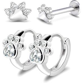 G23 التيتانيوم مخلب طباعة الأقراط المسطحة الظهر اللولب الغضروف هوجي هوب الأقراط ترصيع للنساء فتاة في سن المراهقة مجوهرات هيبوالرجينيك الثقب محارة الأقراط هدية عيد ميلاد in Kuwait