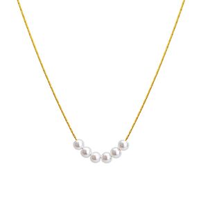 Handmade Pearl Necklaces for Women,Faux Pearl Necklace Jewelry,Gold Pearl Necklace No Fading,Dainty Pearl Necklace Everyday Jewelry Gifts for Mom for Girls (Single Pearl Gold)