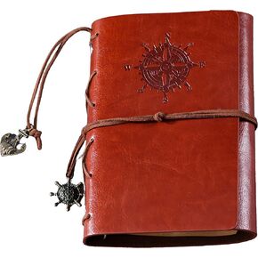 دفتر يوميات السفر من UIRIO - دفتر ملاحظات صغير فارغ قابل لإعادة الملء - مفكرة كتابة مخطط مذكرات بغطاء ناعم للرجال والنساء - حجم غير مُبطن 75 ورقة 150 صفحة (4.1 × 6.9 بوصة) in Kuwait