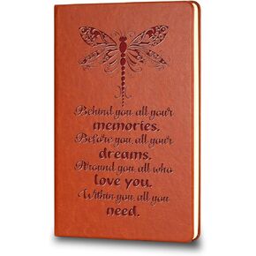 Dragonfly Gifts Leather Notebook Always Remember You’re Braver Than You Believe Journal Notebook Dragonfly Lover Gift for Men Inspirational Gift Encouragement Gift for Friends (always remember)
