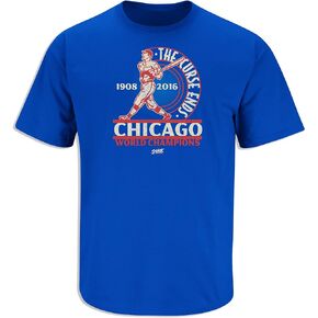 Chicago Baseball Fans. The Curse Ends Royal T-Shirt (Sm-5x)