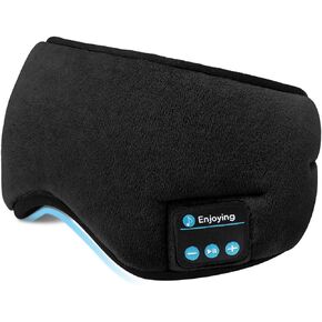Wireless Sleep Mask,SKEYEOL Sleep Headphones,Adjustable&Washable Music Travel Sleeping Headset with Built-in Speakers Microphone Hands-Free for Air Travel,Siesta and Sleeping Grey