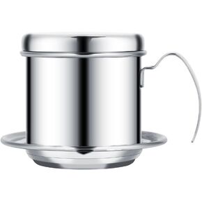 Vietnamese Coffee Filter Maker, Stainless Steel Coffee Cup Vietnam Coffee Drip Filter Maker Infuser for Home Office Cafe Maker (Silver)