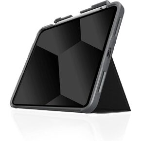 STM Dux Plus for iPad 10th Gen - Ultra Protective, Lightweight Rubberized Case with Clear Back, Storage for Apple Pencil Gen 1 with Magnetic Battery Saving On/Off Cover- Black