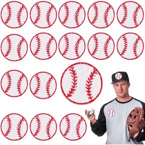 15PCS Baseball Iron on Patch Gold Edges Chenille Patches 3 inch Softball Large Iron on Patches for Hats Clothings T-Shirts DIY Clothes