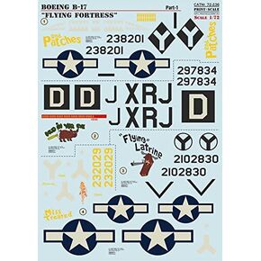 Decal for Airplane Boeing B-17 Flying Fortress Aircraft 1/72 PRINT SCALE 72-236