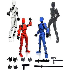 4PCS T13 Action Figure 3D Printed Multi-Jointed Movable,T13 Action Figures,Multi-Articular Action Figures,Desktop Decorations for Action Figures for Game Lovers