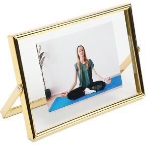 Gold Floating Frame(8"×10", Horizontal), For Picture 7x9, 6x8, 5x7, Tabletop Shelf Photo Frame, Home or Office Decor, Classy For Valentine's Day, Wedding or Birthday