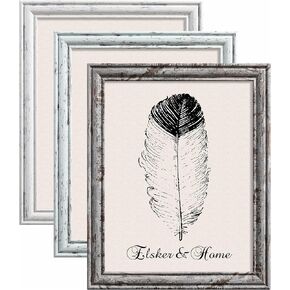 ELSKER&HOME 8 x 10 Picture Frame Set of 3, Rustic Farmhouse Distressed Retro Style Photo Frame for Wall Mounting and Tabletop,Wooden Frame for Gifts