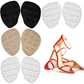 4 Pairs Forefoot Pads, Metatarsal Pads Ball of Foot Cushions for High Heels Anti-Slip Shoe Inserts for Open Toe Shoes Prevent Feet from Sliding Forward (Multicolored)