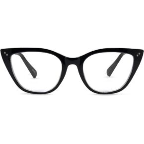 Blue light Blocking Computer Glasses - Full-Rimmed, Retro Large Cat Eye Frames, Non-Prescription Glasses
