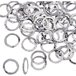 PH PandaHall 60pcs Linking Rings, 15mm Jewelry Connector Rings 304 Stainless Steel Circle Pendant Charm Links for Necklaces Bracelets Jewelry DIY Crafts Making, Golden/Stainless Steel