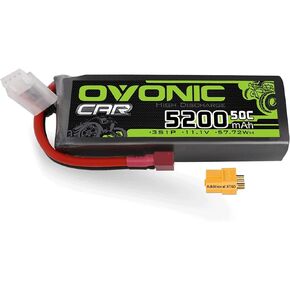 OVONIC Lipo Battery 5200mAh 50C 11.1V 3S RC Battery with Deans and XT60 Connector for RC Plane DJI Quadcopter RC Airplane RC Helicopter RC Car Truck Boat