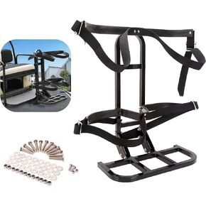 10L0L Golf Cart Universal Rear Seat Bag Holder Rack fit for Golf Cart Club Car EZGO and Other with Rear Safety Grab Bar Kit