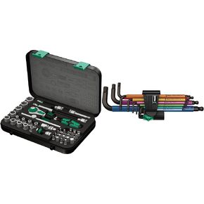Wera 8100 SA 2 Zyklop 1/4" Metric Ratchet Set (42-Pieces) 05073593001 950 SPKL/9 SM N SB Long ARM HEX Key Set