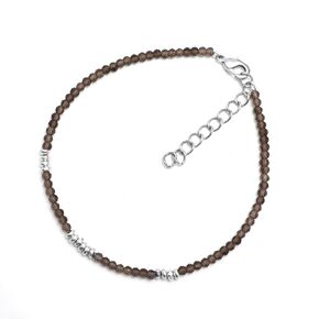 Gempires Lapis Lazuli Beads Bracelet, Blue Beads Bracelet, September Birthstone, Healing Jewelry, 7+1 inch Silver Plated Adjustable Chain (Lapis Lazuli)