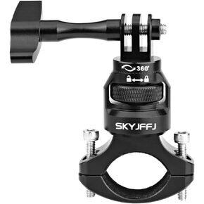 Bike Handlebar Mount for GoPro, 360 Degree Aluminium Alloy Motorbikes Round Tube Mount for Hero 12/11/10/9/8 and Other Action Cameras