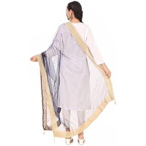 Women's Net Zari Border Dupatta
