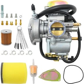 Ozark 250 Carburetor w/Fuel Filter Air Filter Replacement for Suzuki LTF250 Ozark 250 2002-2009 2012-2014, QuadSport Z 2004-2009 Replace# 13200-21G10 13200-05G22 13200-05G00 13200-05G11 13200-05G10