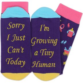 Sorry I just Can’t Today I’m Growing A Tiny Human Socks - Pregnancy Mother's Day Gift For New Mom, Socks for Labor and Delivery, Novelty Gifts For Pregnant Women Mom to Be, 1 Pairs. (096)