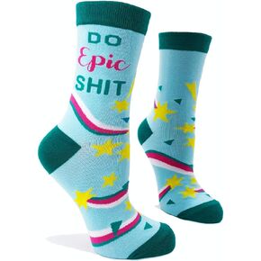 Do Epic Sh-t Funny Inspirational Saying Novelty Crew Socks for Women