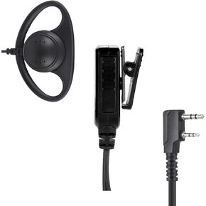 2-Way Radio Earpiece D Shape Loop Ring Ear Piece Headset for Baofeng uv5r uv 5r uv-5r for Retevis rt21 rt22 for Sancom for Kenwood 2 Pin Walkie Talkies