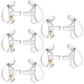 Lsgoodcare 5 Pairs Silicone Replacement Earplug Earmold Ear Buds (Left and Right) for Two-Way Radio Headset Air Acoustic Earpiece Headset Walkie Talkie Earpiece,Medium Size,Clear White Color